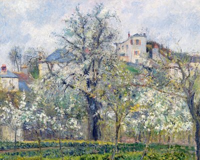The Vegetable Garden with Trees in Blossom, Spring, Pontoise by Camille Jacob Pissarro